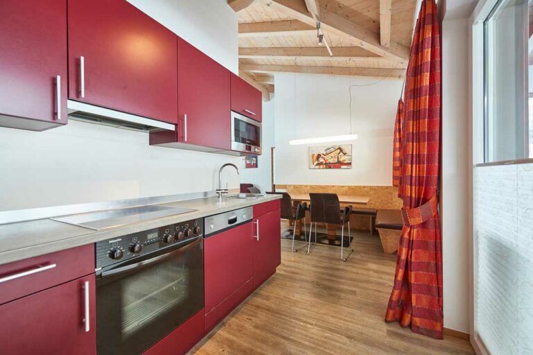 Moderne Küche mit allem was dazugehört im Appartement Burgblick