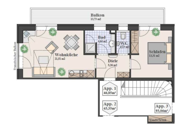Zimmerplan vom Appartement Schmittenhöhe
